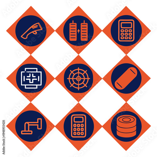 Business Office Equipment Finance Strategy Vector Icon Set