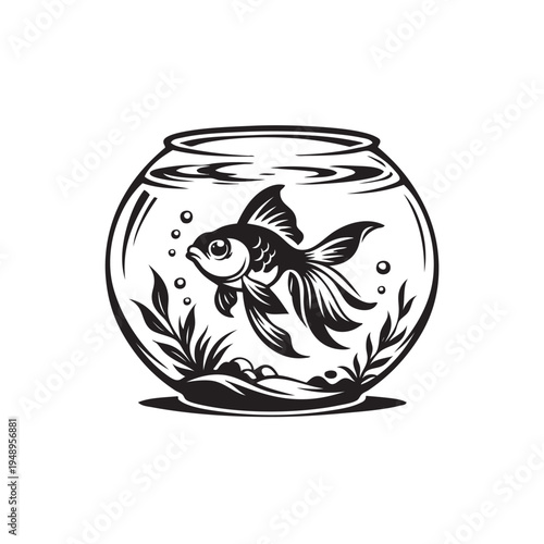 gold fish in a jar