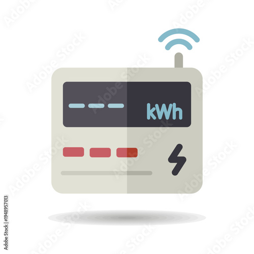 Smart electricity meter outline vector icon