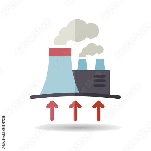Geothermal power plant outline vector icon