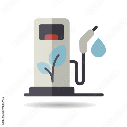 Biofuel filling station outline vector icon