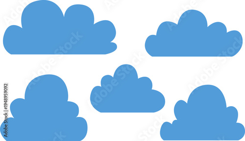 set of cloud icons