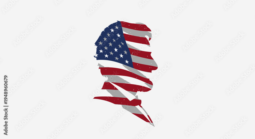 Obraz premium American flag shaped like a bullet.