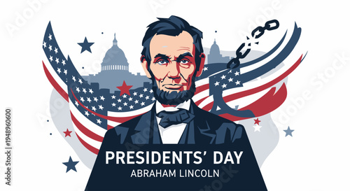 Abraham Lincoln American President Portrait.