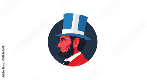 Illustration of Abraham Lincoln Portrait.
