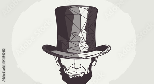 Man Wearing Top Hat Glasses.