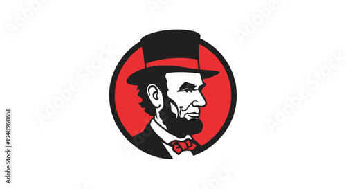 Illustration of Abraham Lincoln Profile.