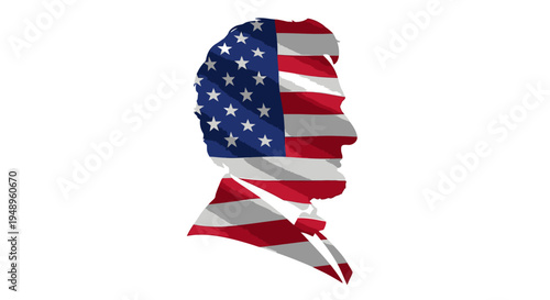 American flag shaped like a human head.
