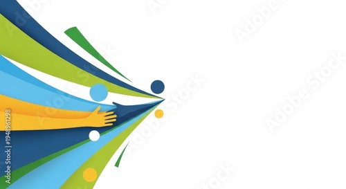 Hands Embracing Streaks of Color Symbolizing Collaboration and Success