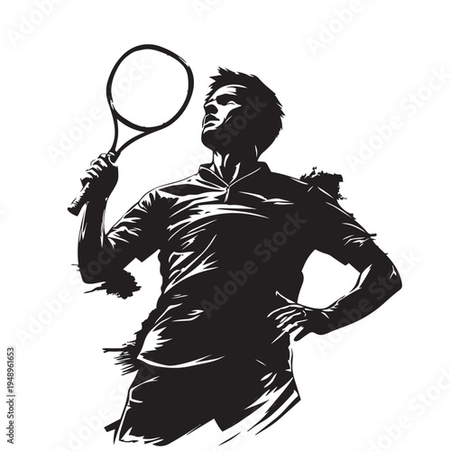 tennis player silhouette vector