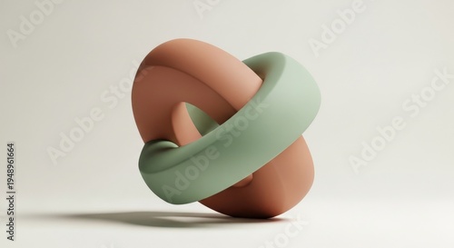 Interlocking Geometric Shape with Two-Tone Smooth Curves