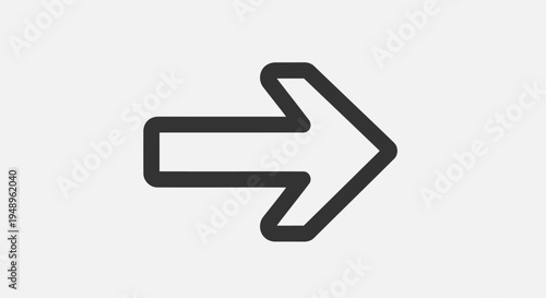 A bold and simple black arrow pointing to the right with a smooth and rounded design
