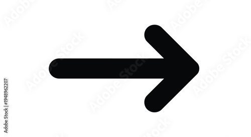 A bold black arrow pointing to the right with a thick line and rounded tip