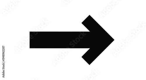 A bold black arrow pointing to the right with a thick shaft and a sharp tip