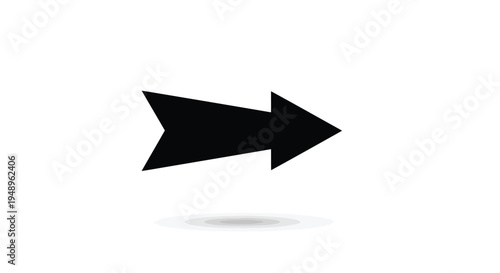 A bold black arrow pointing to the right with a triangular tail