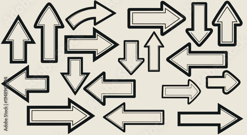 A collection of arrows pointing in various directions, including left, right, up, and down.