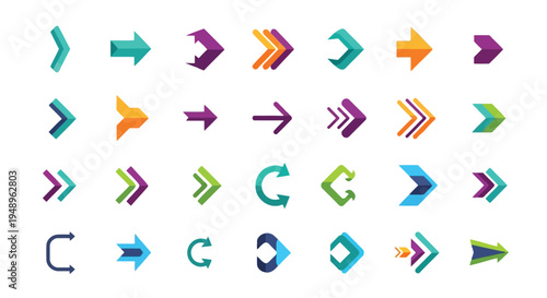 A collection of colorful arrows pointing in various directions and shapes Free Download A collection of colorful arrows pointing in various directions and shapes - GFXLoad