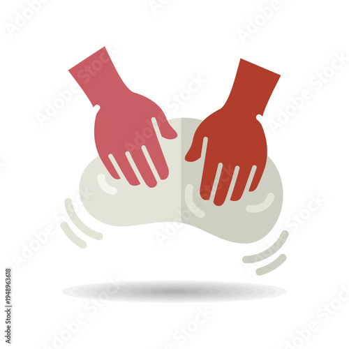 Hands Kneading Dough for Baking