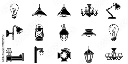 A collection of various lamps and light fixtures on display