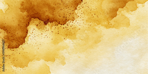 Abstract coffee stain background with a seamless watercolor texture. A visual representation of a coffee spill and coffee stain texture.