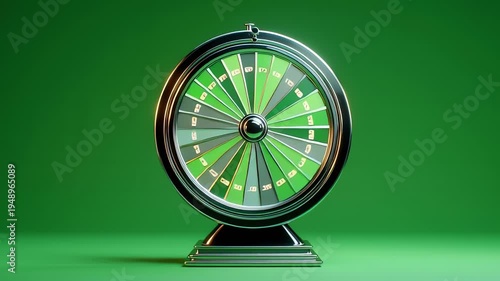 Luck Wheel Spinning on Green Background
