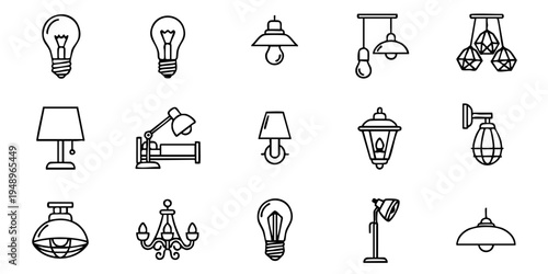 A collection of various lamps and light fixtures on display