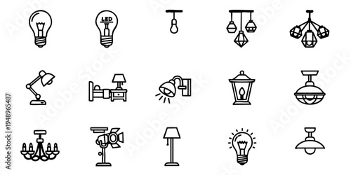 A collection of various lamps and light fixtures on display