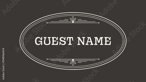 Guest Name Oval Tag Illustration