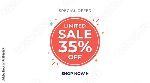 Limited Sale Offer Badge with 35% Discount