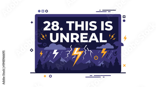Unreal Graphic Concept With Thunder And Lightning