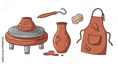Essential tools and materials used in pottery making and ceramic crafting