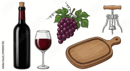 Elegant wine and cheese serving setup with a rustic touch