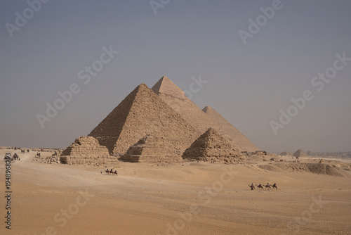 Giza Pyramids panoramic view in cairo, Egypt