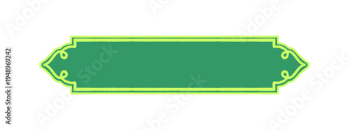 Green Islamic Geometric Label Frame Design for Religious Invitation and Arabic Cultural Celebration.