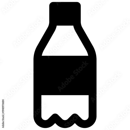 Soda. Outlined stroke vector icon with black-filled details.