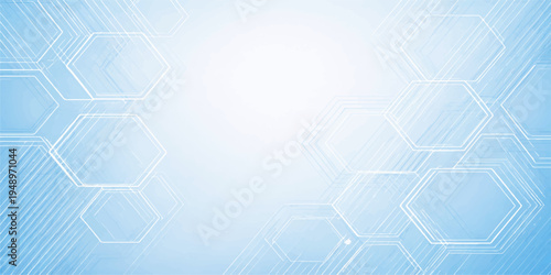 Blue abstract background with geometric hexagon pattern in modern design style