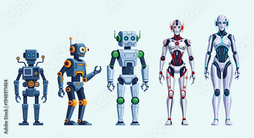 The Evolution of Robots From Simple Machines to Advanced Humanoids Showcasing Technological Progress