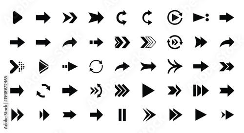 A collection of various directional arrows and symbols used in user interfaces