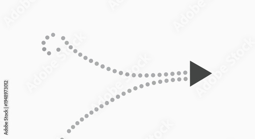 A dotted line with an arrowhead pointing to the right on a white background.