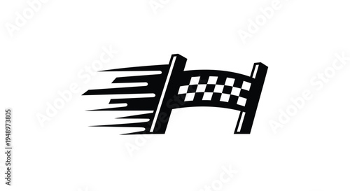 Dynamic finish line graphic with speed lines a bold silhouette