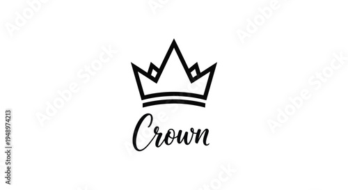 A regal crown illustration with elegant script a dark silhouette