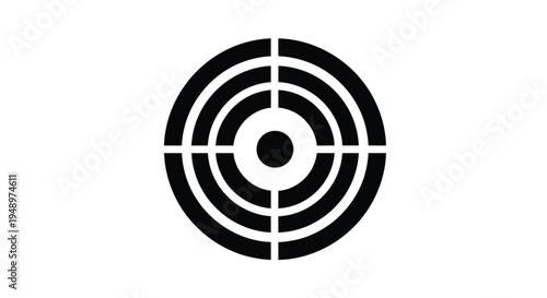 Concentric circles form a striking black target silhouette