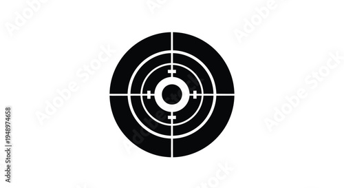 Black target with concentric rings and crosshairs a striking silhouette