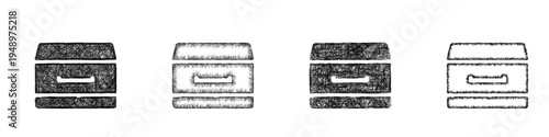 Sketch drawer icon design set