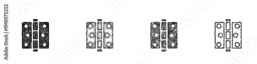 Sketch door hinge icon design set