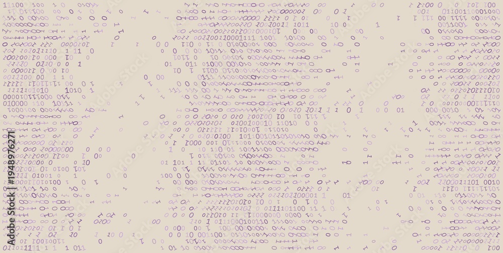 Fototapeta premium Fragmented Logic - A Decentralized Array of Binary Code and Digital Symbol Distribution