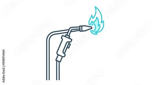 Welding Torch with Blue Flame Illustration.