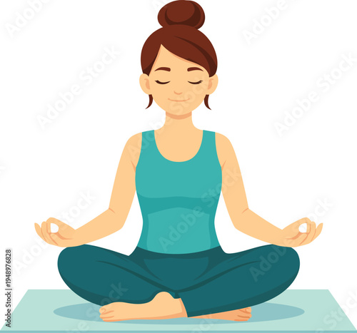 Woman Meditating in Lotus Pose