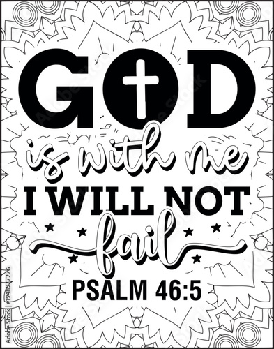 Bible Verse Quote Coloring Page for Adults. Holy Bible Quote Mandala Coloring Page