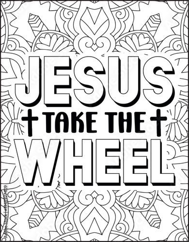 Bible Verse Quote Coloring Page for Adults. Holy Bible Quote Mandala Coloring Page